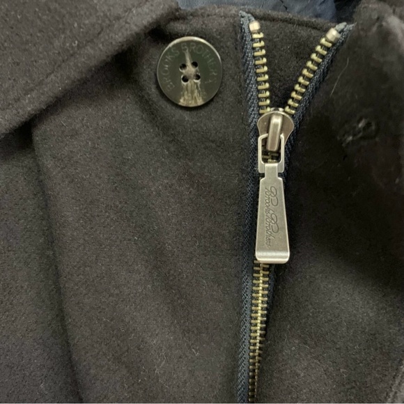 Brooks Brothers Storm System Wool Navy Bomber Coat Jacket XL Blue Zip - Picture 7 of 9